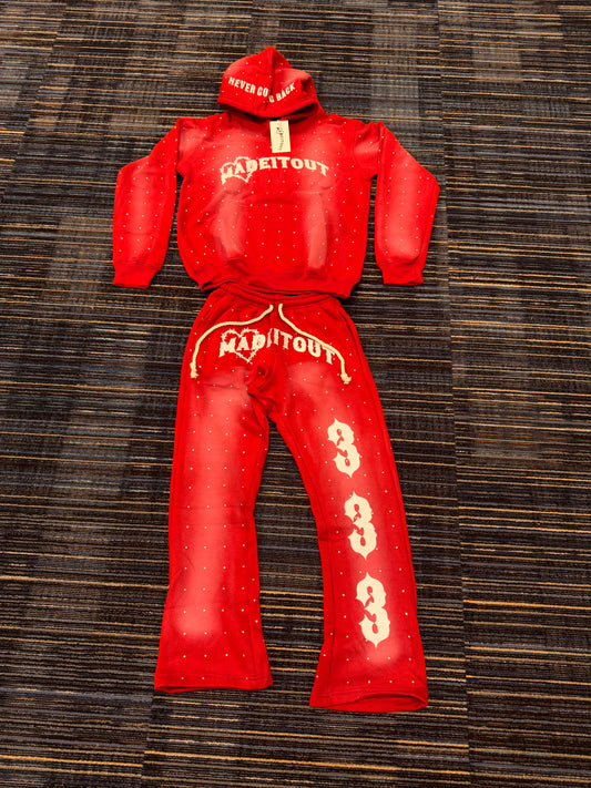 Red Sunfade Sweatsuit