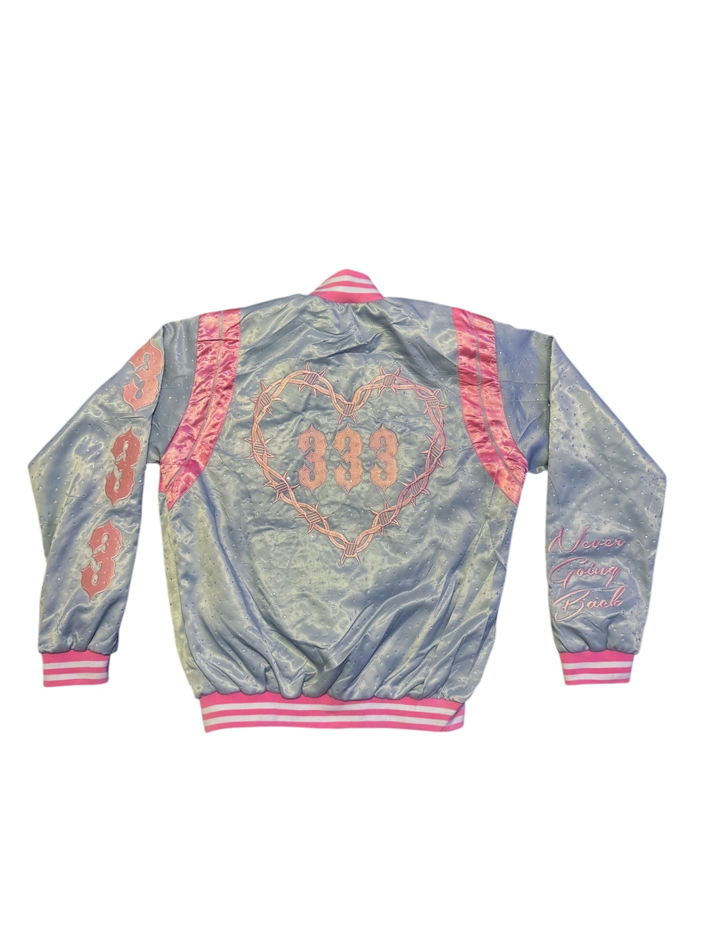Silver/Pink Mafia Varsity Jacket